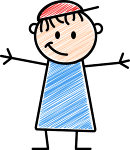 Junge mit roter Mütze als Cartoon